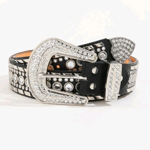 Crystal Rhinestone Black Belt